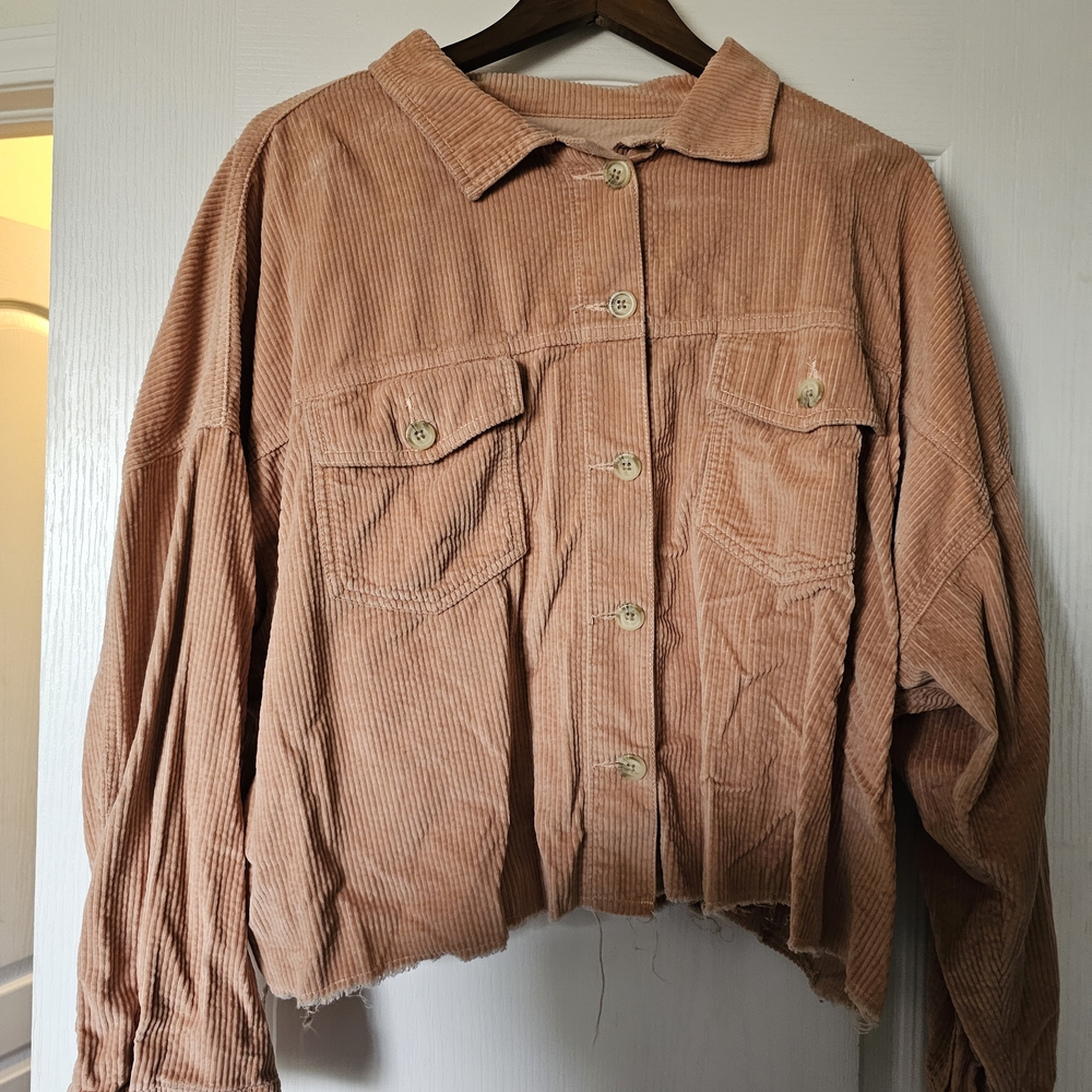 American Eagle Outfitters Women's Corduroy Utility Jacket in Brown
